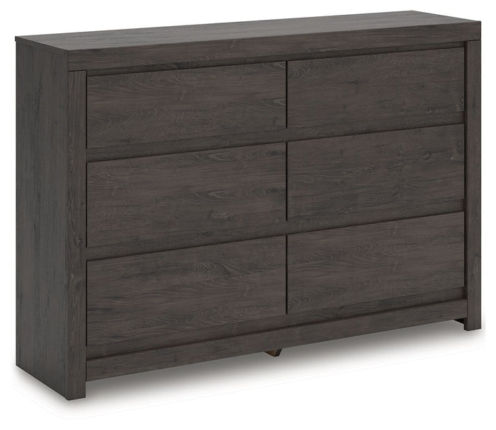 Fraluna - Six Drawer Dresser - Charcoal image 1