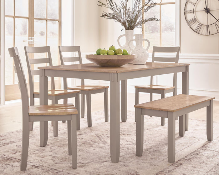 Harperfeld - Dining Room Table Set (Set of 6) - Natural / Gray image 2