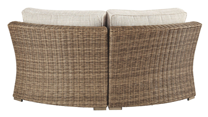 Beachcroft - Curved Corner Chair w/Cushion - Beige image 2