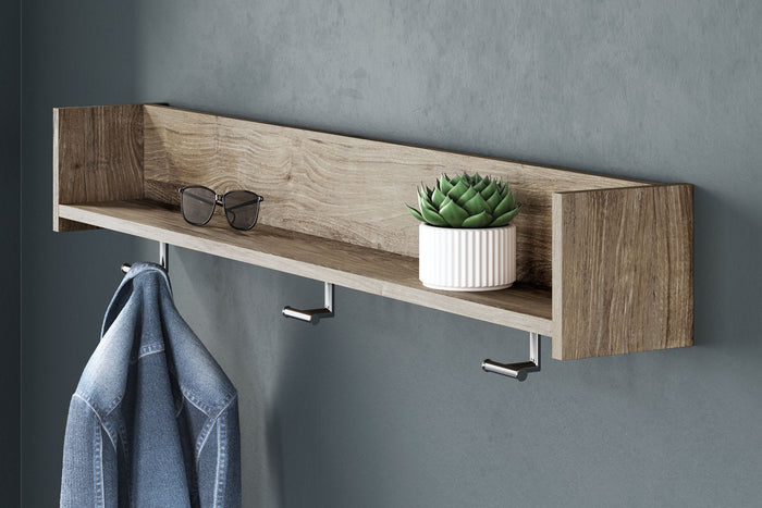 Oliah - Wall Mounted Coat Rack w/Shelf - Natural image 3