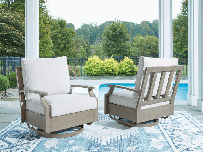 Rainier Ranch - Swivel Glider Chair With Cushion - Brown / Beige image 2