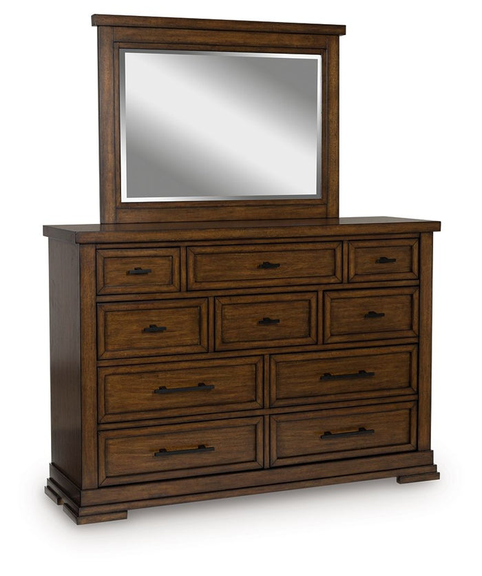 Taffenbrook - Dresser And Mirror - Medium Brown image 1