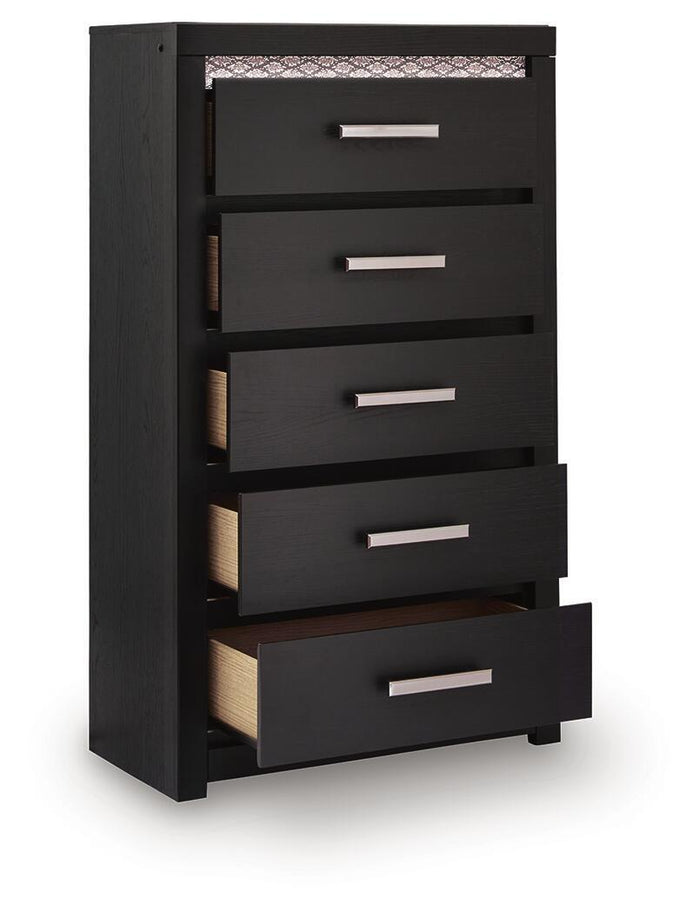 Brizmore - Five Drawer Chest - Black image 3