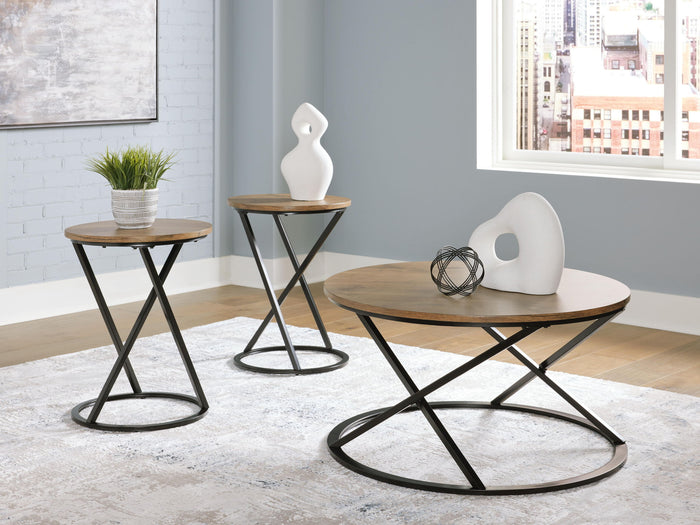 Cassbryn - Occasional Table Set (Set of 3) - Brown / Black image 3