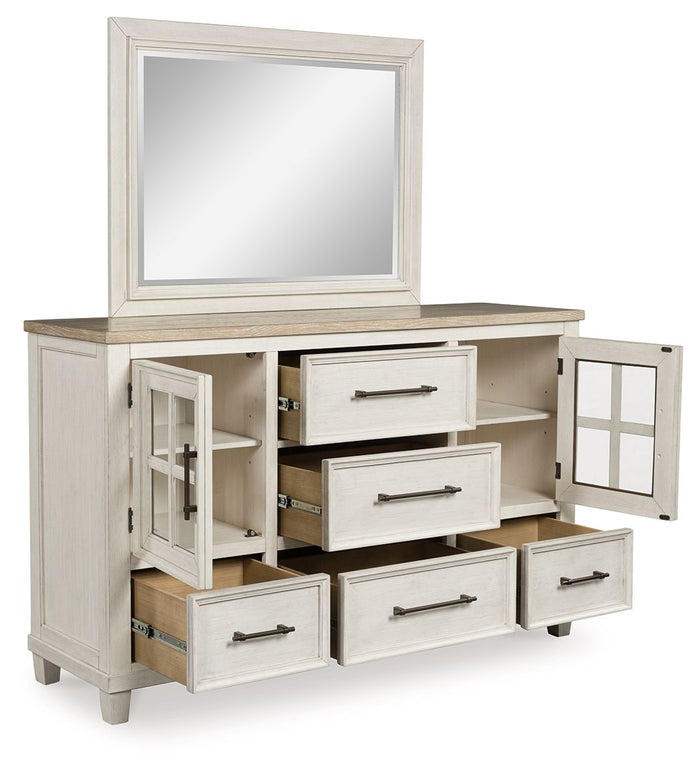 Shaybrock - Dresser And Mirror - Antique White / Brown image 2