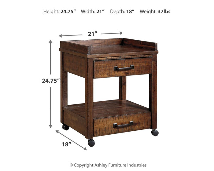 Baldridge - Printer Stand - Rustic Brown image 3