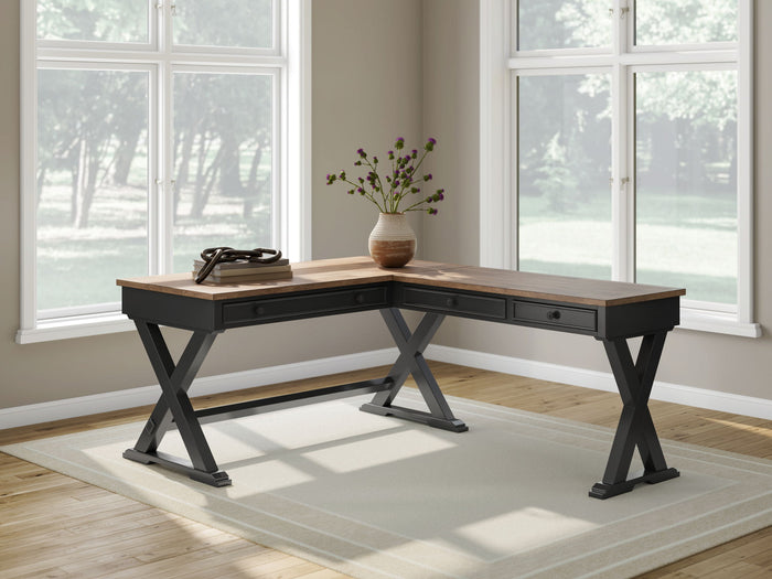 Wildenauer - Home Office Desk And Return - Brown / Black image 3