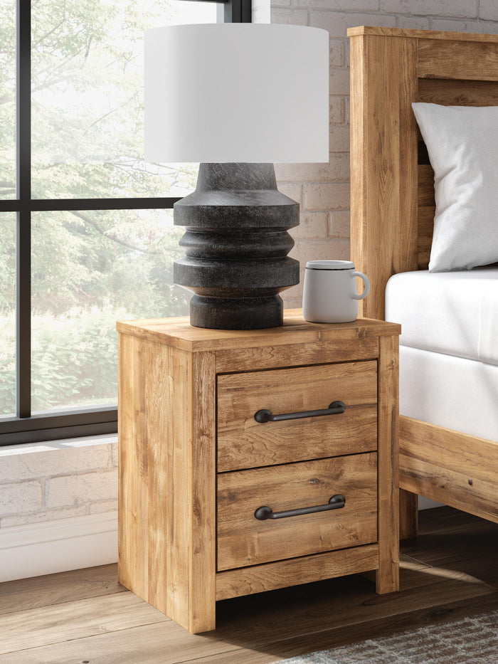Maystonna - Two Drawer Night Stand - Brown image 2