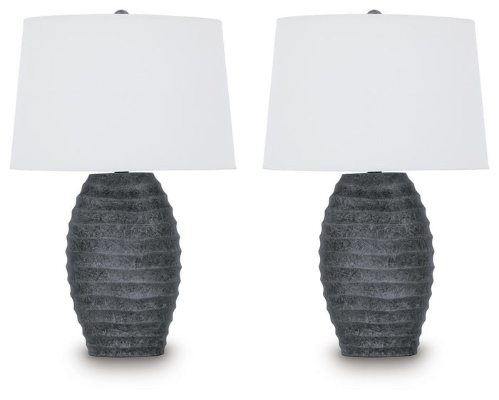 Caronick - Poly Table Lamp (Set of 2) - Antique Silver Finish image 1