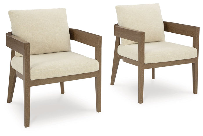 Serene Bay - Arm Chair With Cushion (Set of 2) - Dark Brown / White image 1