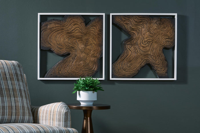 Landley - Wall Decor Set (Set of 2) - Brown / White image 3