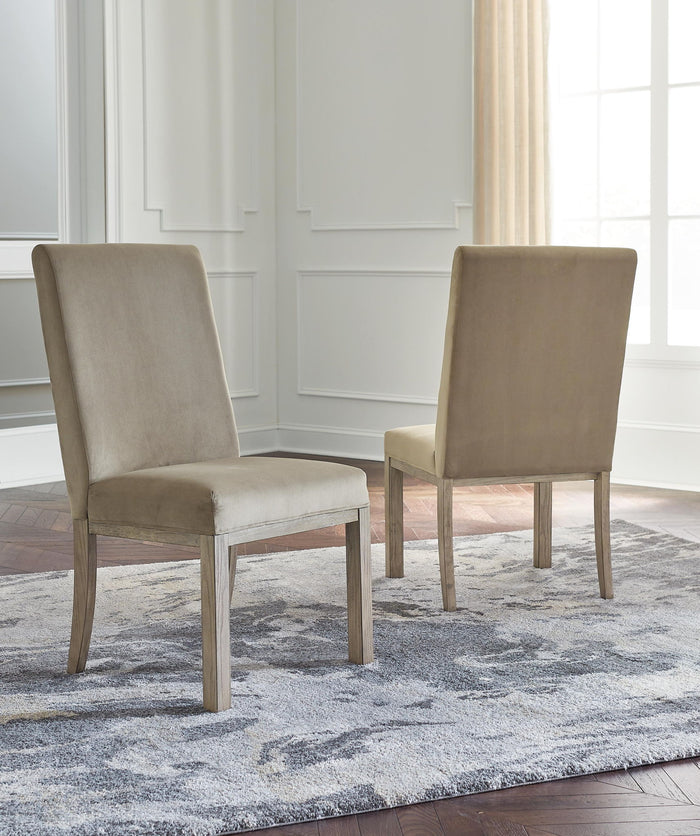 Chrestner - Dining UPH Side Chair (Set of 2) - Gray / Brown image 4
