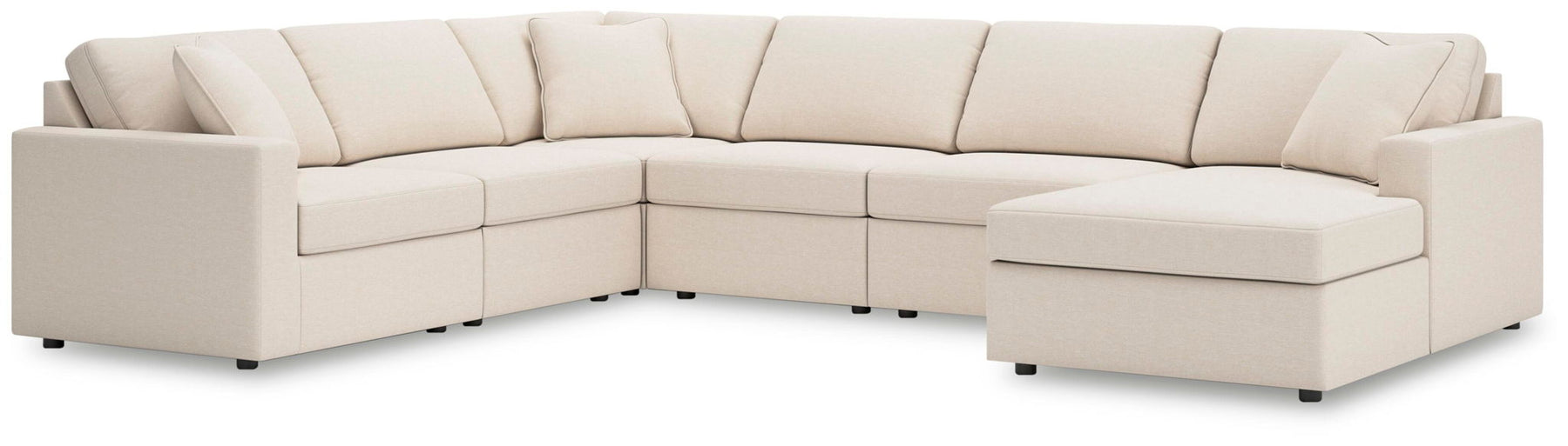 White / 6 Pc. Sectional With Raf Corner Chaise