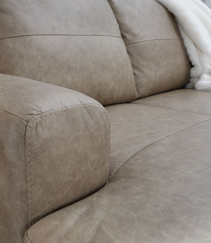 Amuleto - 2-Piece Sectional With Laf Corner Chaise - Leather Match - Desert image 2