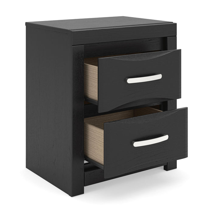Stabotta - Two Drawer Night Stand - Black image 2