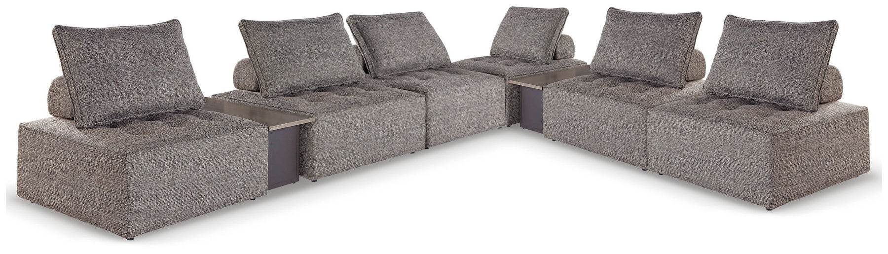 Dark Brown / 8 Pc. Outdoor Sectional With 2 End Tables
