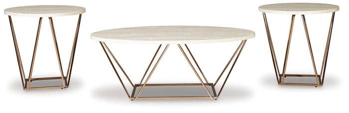 Tarica - Occasional Table Set (Set of 3) - White / Metallic image 2