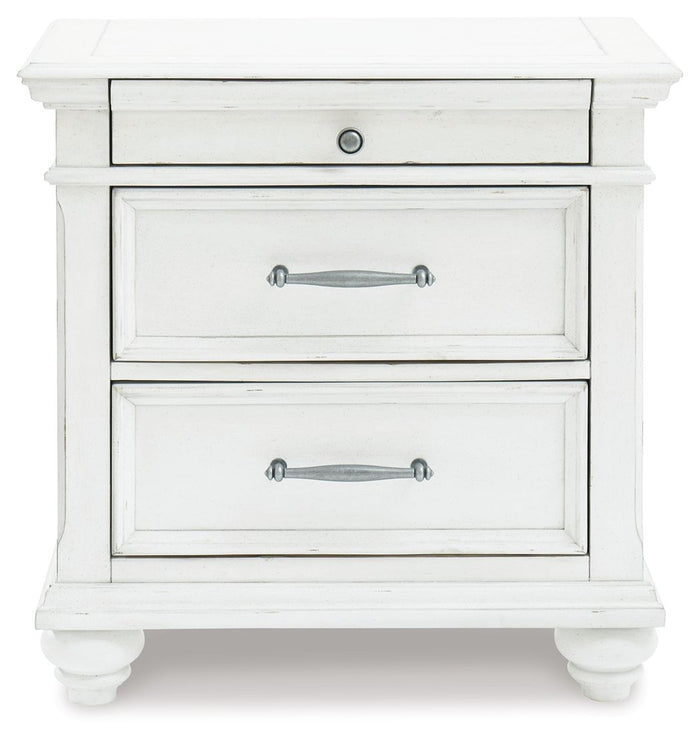 Kanwyn - Three Drawer Night Stand - Whitewash image 2