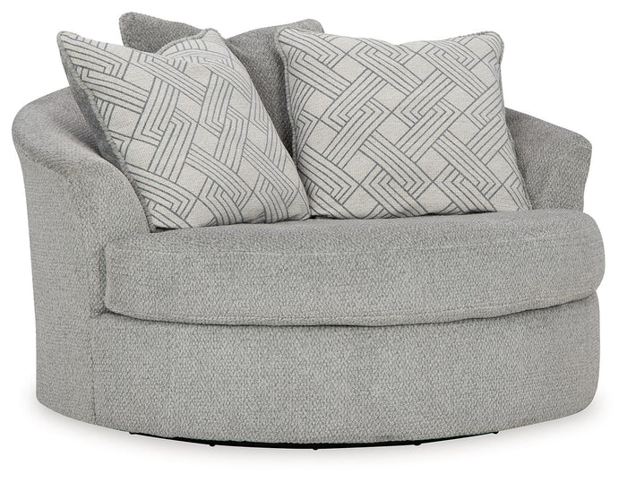 Casselbury - Oversized Swivel Accent Chair - Fabric - Cement image 1