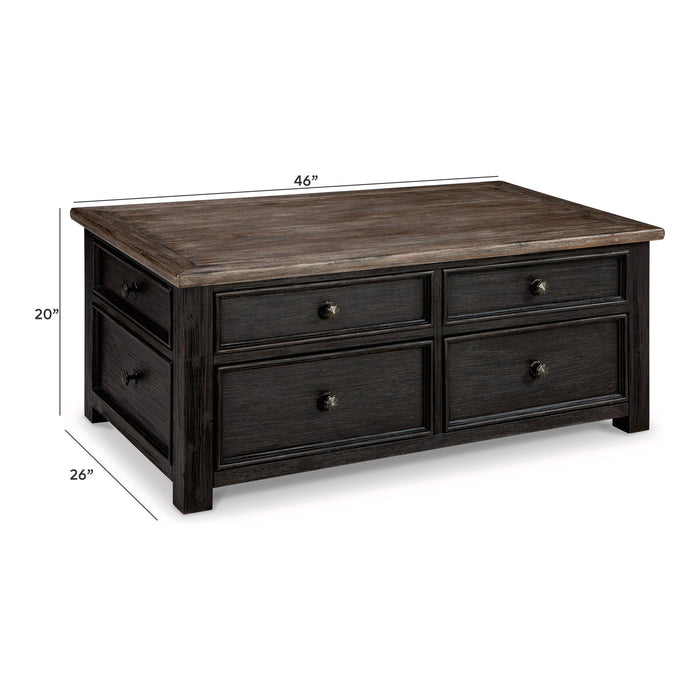 Tyler Creek - Lift Top Cocktail Table - Grayish Brown / Black image 3