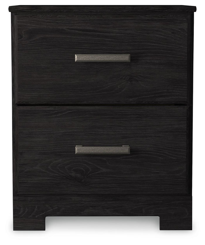 Belachime - Two Drawer Night Stand - Charcoal image 2