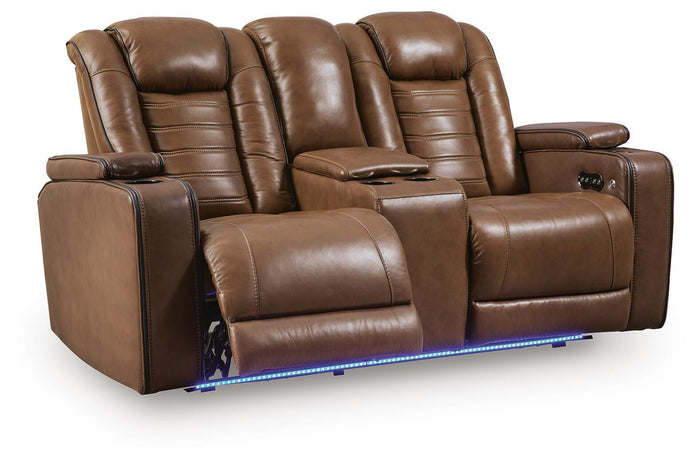 Gruaro - Power Reclining Loveseat With Console / Adjustable Headrest - Amber image 2