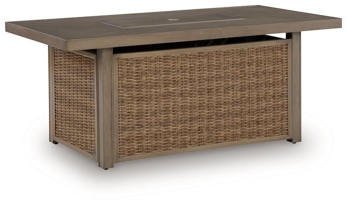 Laguna Heights - Rectangular Fire Pit Table - Beige image 1