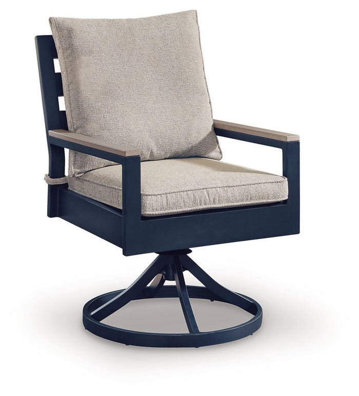 East Beach - Swivel Chair With Cushion (Set of 2) - Blue image 3