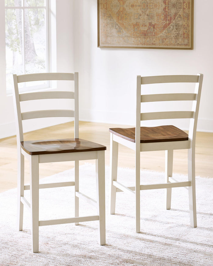 Brinfern - Barstool (Set of 2) - Brown / Antique White image 2