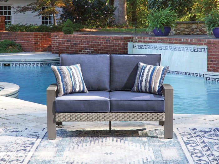 Half Moon Beach - Loveseat With Cushion - Blue / Gray image 2