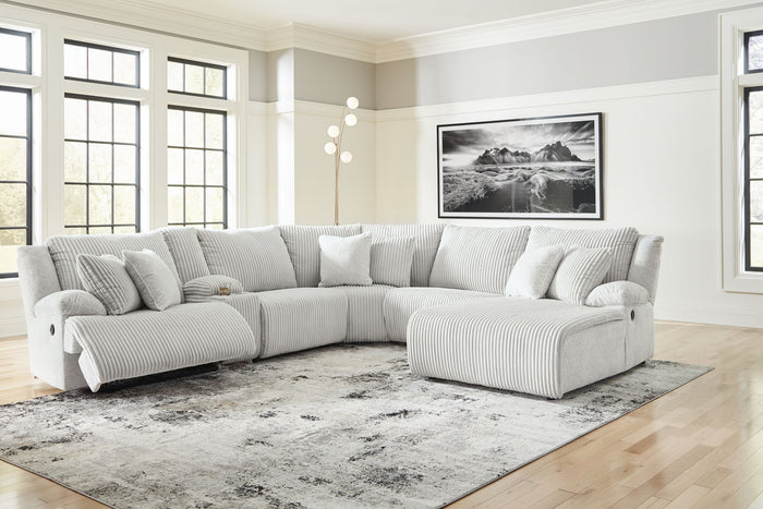 Top Tier - 6-Piece Reclining Sectional With Raf Chaise - Fabric - Alloy image 3