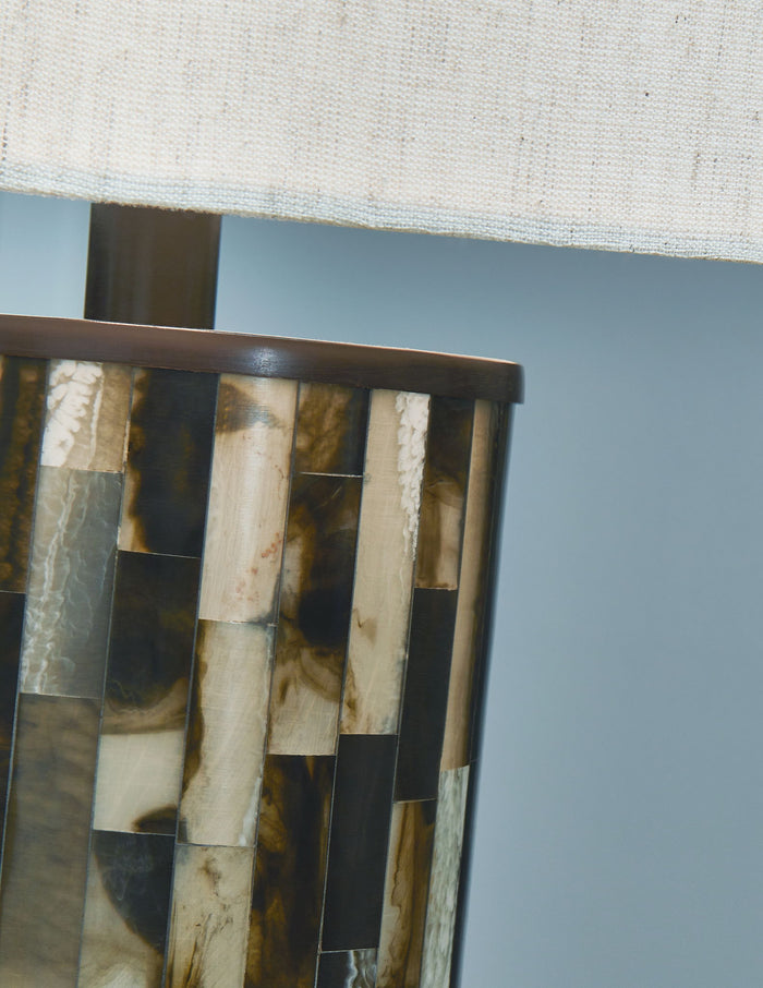 Ellford - Poly Table Lamp - Black / Brown / Cream image 2