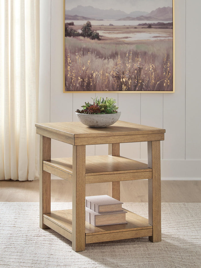 Wittenmyer - Rectangular End Table - Natural / Black image 2