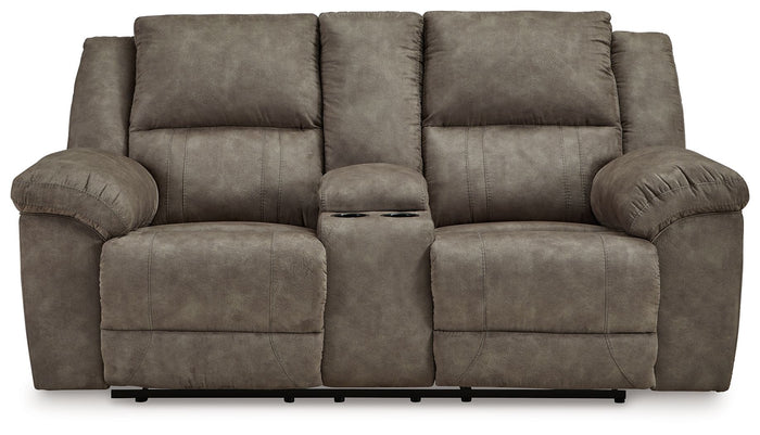 Laresview - Dbl Reclining Loveseat with Console - Fossil image 2