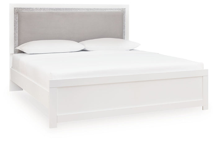 Maeling - King Upholstered Panel Bed - White image 1