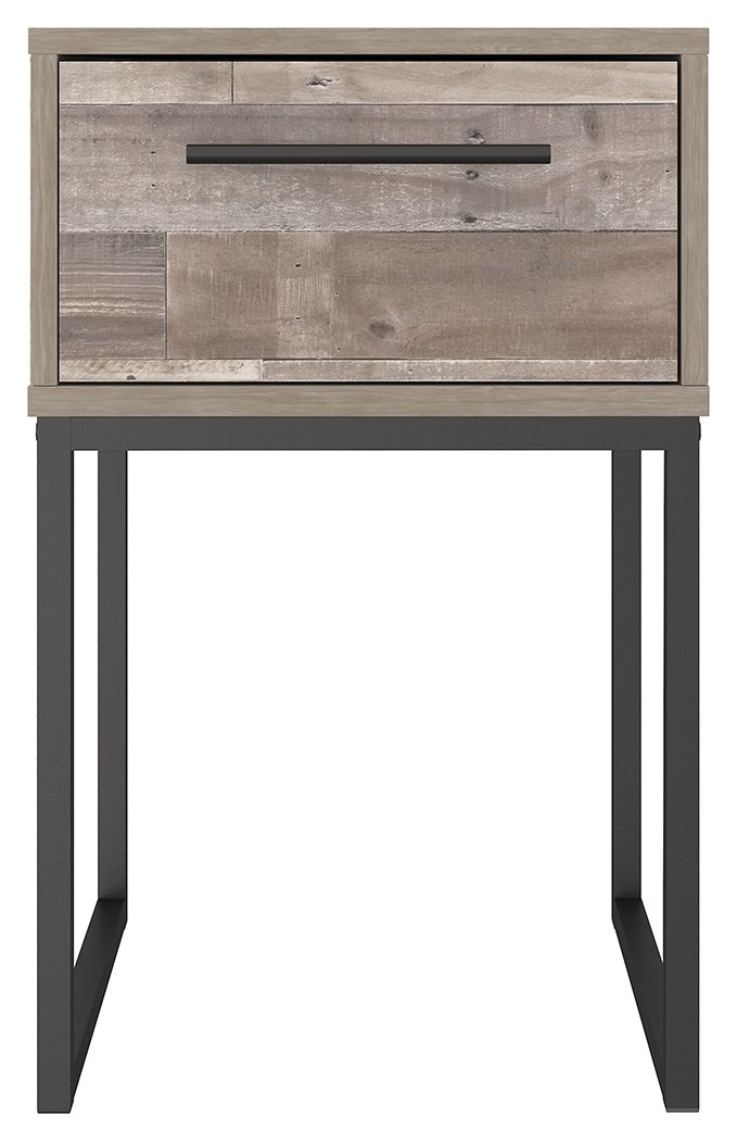Neilsville - One Drawer Night Stand - Vinyl-Wrapped - Whitewash image 4