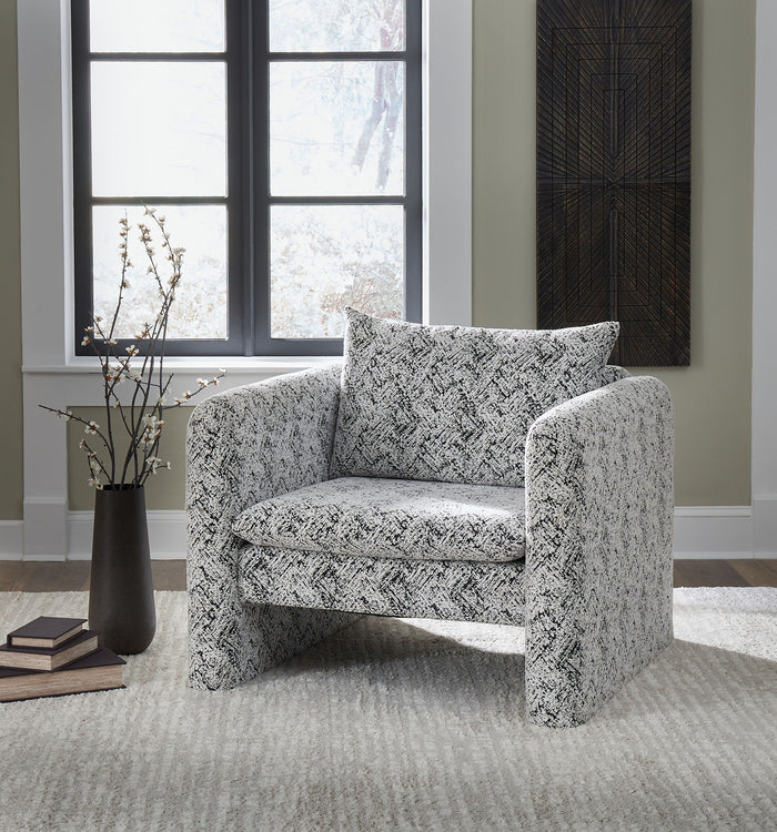 Kenbell - Accent Chair - Black / White image 3
