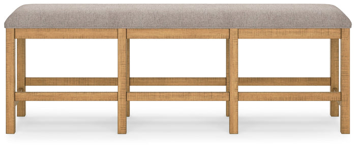Havonplane - XL Counter Height Upholstered Dining Bench - Brown image 4