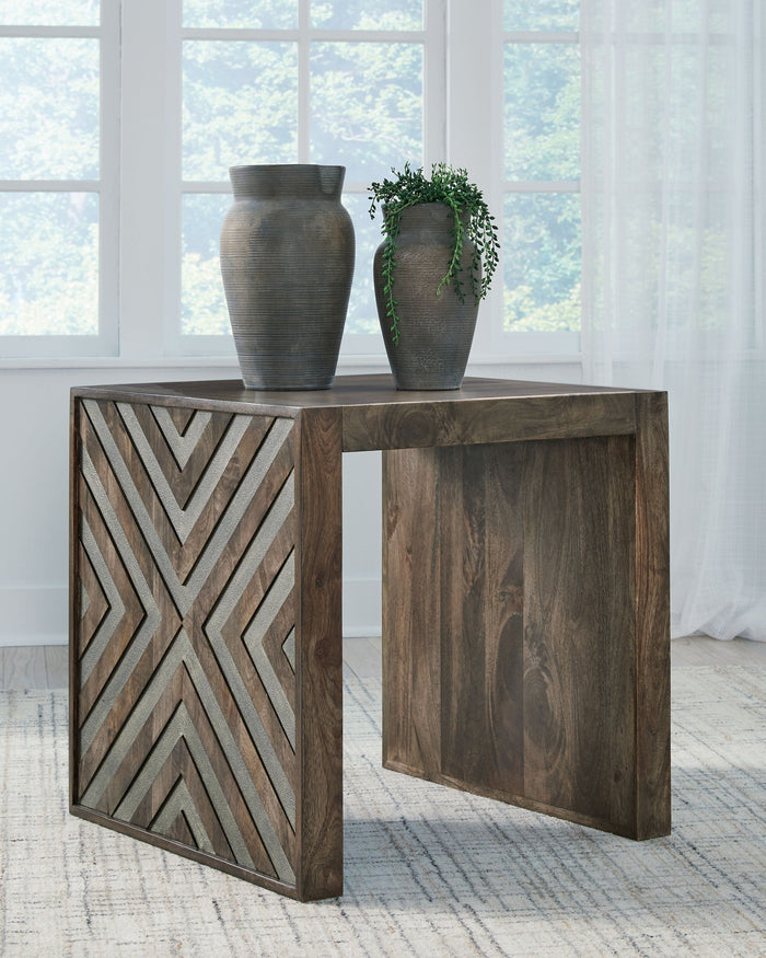 Dreggan - Square End Table - Brown image 2