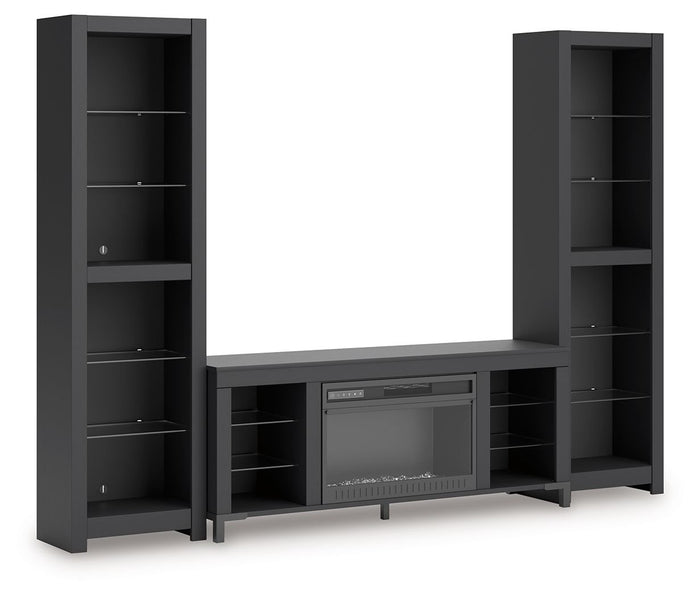Cayberry - 3-Piece Entertainment Center With Electric Fireplace - Black image 1