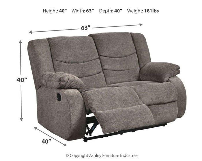 Tulen - Reclining Loveseat - Gray image 3