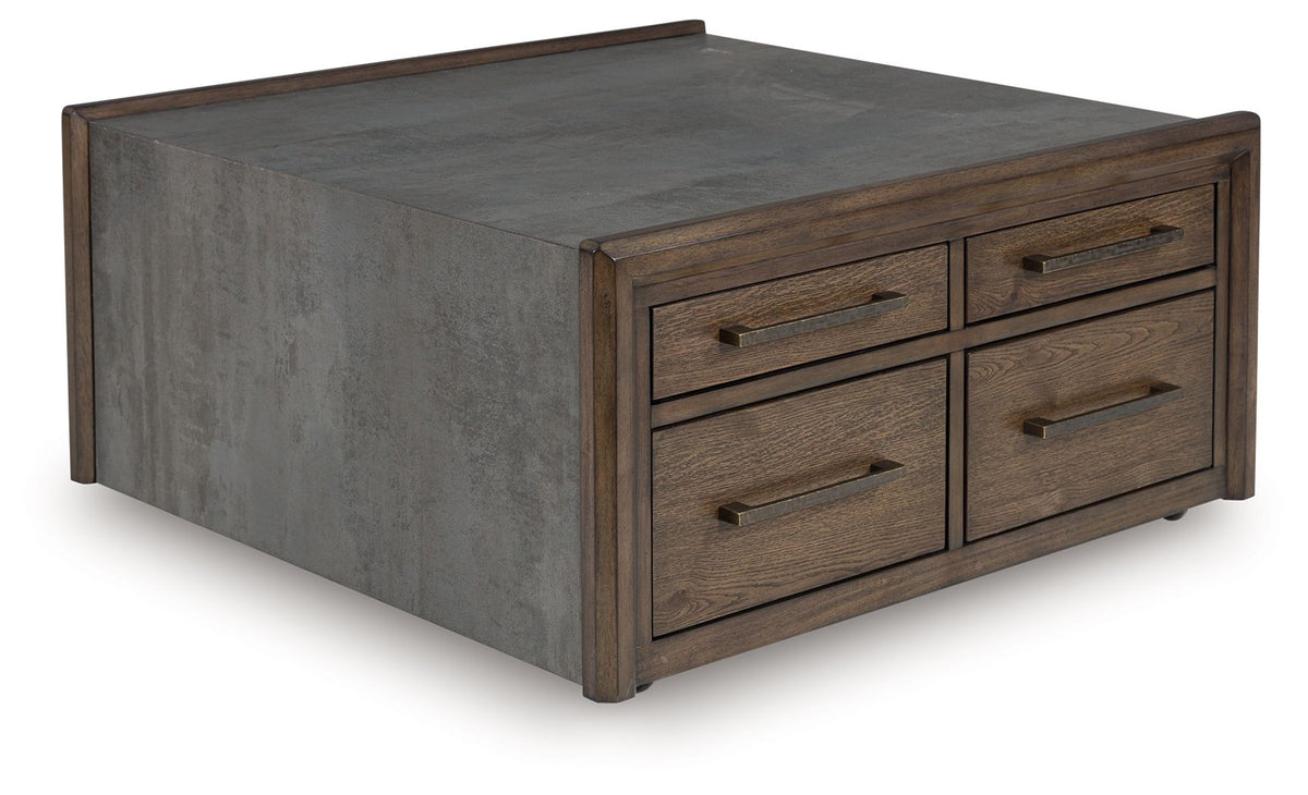Kallenny - Square Cocktail Table - Brown / Gray