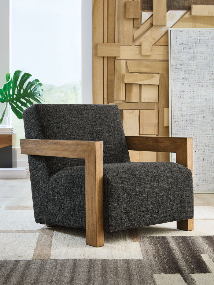 Dorney - Accent Chair - Charcoal / Brown image 4