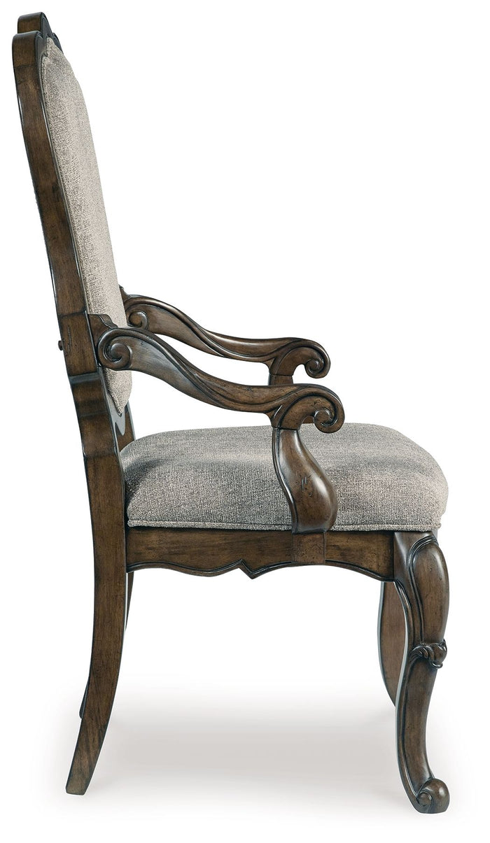 Maylee - Dining Upholstered Arm Chair (Set of 2) - Dark Brown image 4