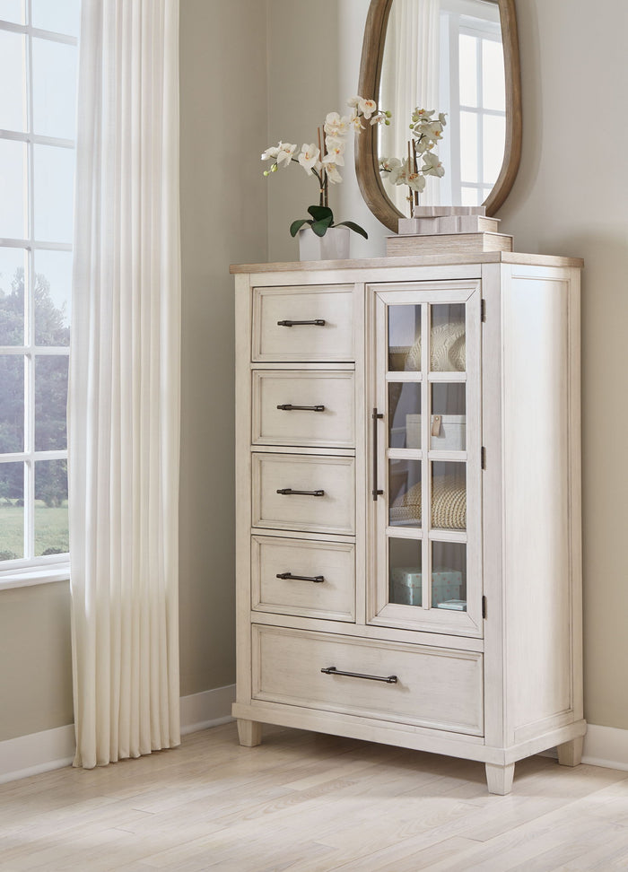 Shaybrock - Door Chest - Antique White / Brown image 2