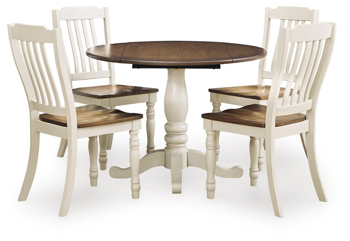 Light Brown / 5 Pc. Table, 4 Chairs