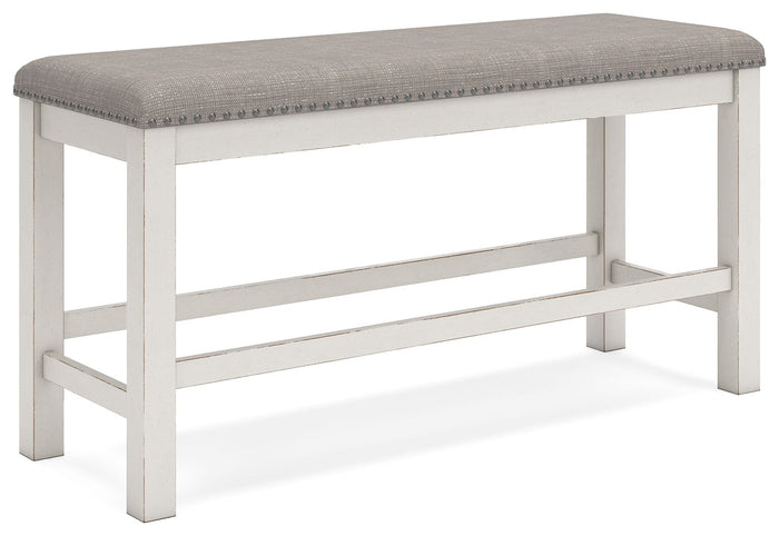 Robbinsdale - Dbl Counter Height Upholstered Dining Bench - Antique White image 1