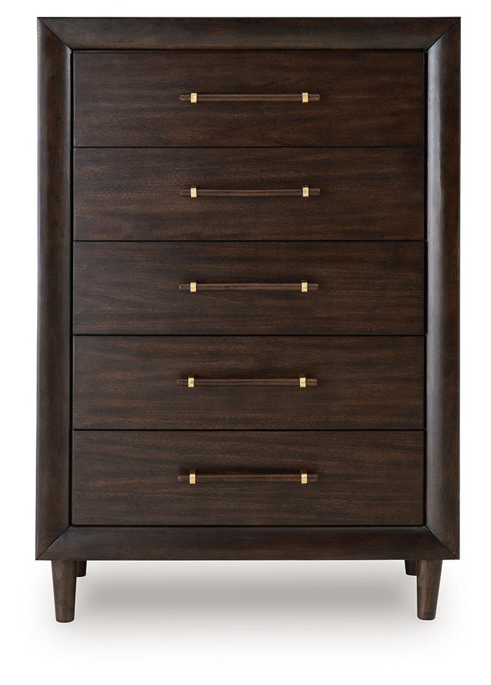 Dantenton - Five Drawer Chest - Merlot image 3