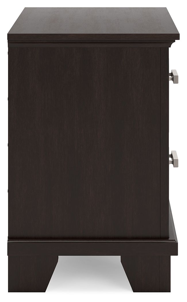 Covetown - Two Drawer Night Stand - Dark Brown image 4