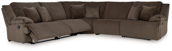 Top Tier - 5-Piece Reclining Sectional - Fabric - Chocolate image 3